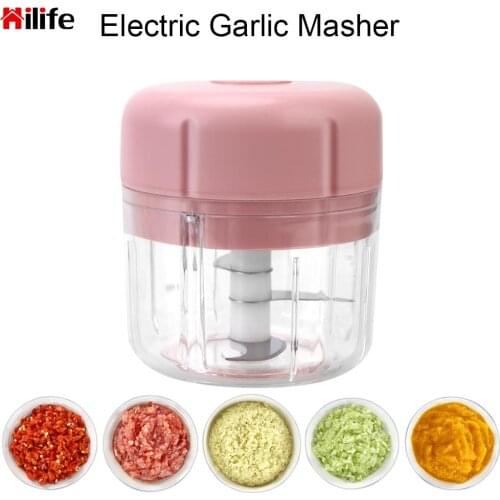 Electric Garlic Masher For Crushed Garlic Ginger Chili Meat Vegetable Sturdy Durable Mini Crusher Chopper USB Charging 250ML