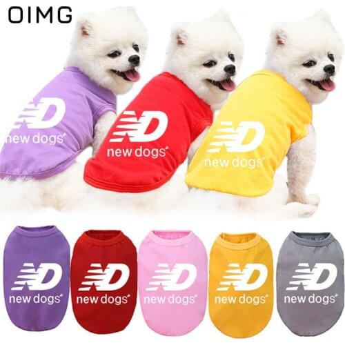OIMG Letter "New Dog" T-Shirts for Small Large Dogs Clothes Summer Pomeranian Chihuahua Pet T Shirts Cotton Cute Puppy Clothes
