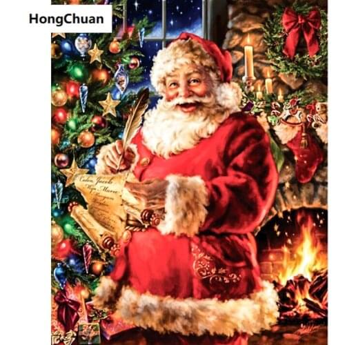 Santa Claus Cartoon New Year 5D DIY Square/Round Diamond Painting Gift Cross Stitch Mosaic Diamond Embroidery Home Decoration