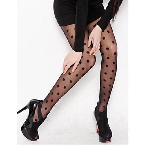Women Girls Pantyhose Tights Big Dots Entirely Seamless Sexy Sheer Stockings