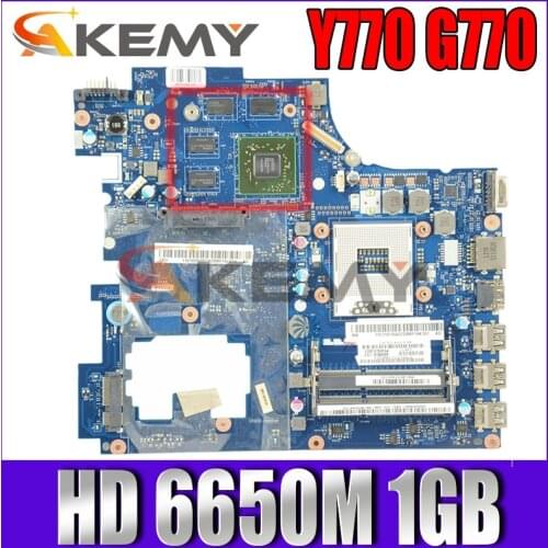 Akemy Brand New PIWG4 LA-6758P REV 1A For Lenovo ideapad Y770 G770 17'' Laptop motherboard HD3000 Radeon HD 6650M 1GB DDR3