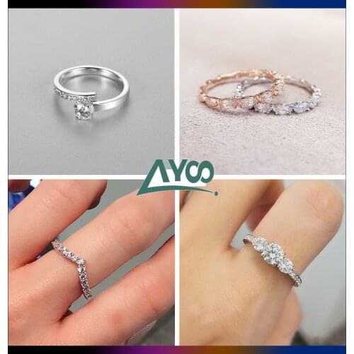 Fashion jewelry SWA charm simple crystal ring finger ring female small fresh sweet ring female romantic gift For Women