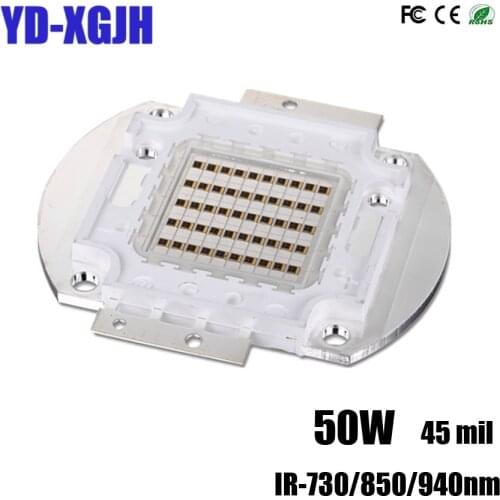 High Power 50W IR Chips LED Light ball 730/850/940nm Infrared LED Emitter spotLight SMD COB CCTV Night Camera Diode for Security