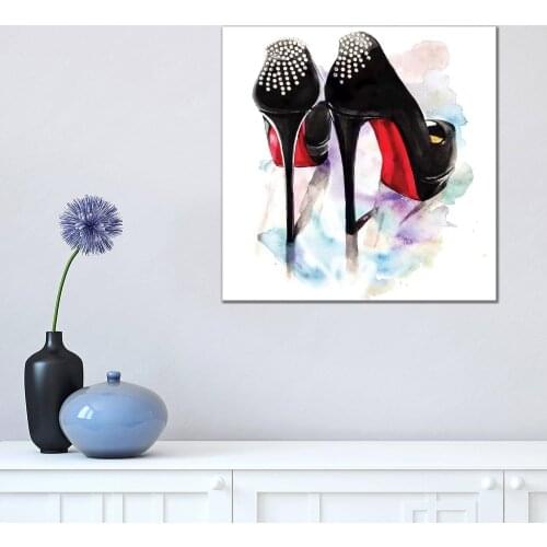 Canvas Wall Art HD Louboutin Claasic Lady Black Prints Poster Home Cool Decoration Painting For Bedroom Modular Pictures Frame