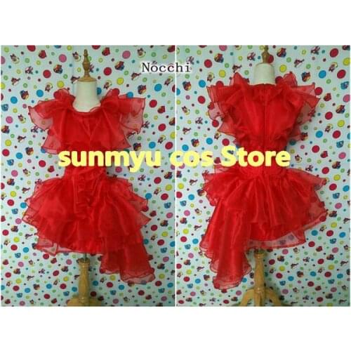 Perfume Future Pop Tour Nocchi Kashiyuka Red Dress Cosplay Costume,Custom Size Halloween Wholesale