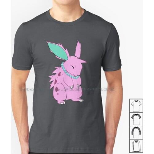 Pastel Nidoran M T Shirt 100% Cotton Pastel Nidoran Beads Pearls Purpled Pink Mint Gold Silver Crystal Ruby Sapphire Fire Red