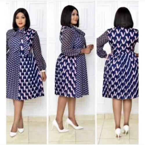 Christmas Dresses 2021 Africa Clothing African Dresses For Women Pleated Midi Dress High Quality Party African Dress Lady