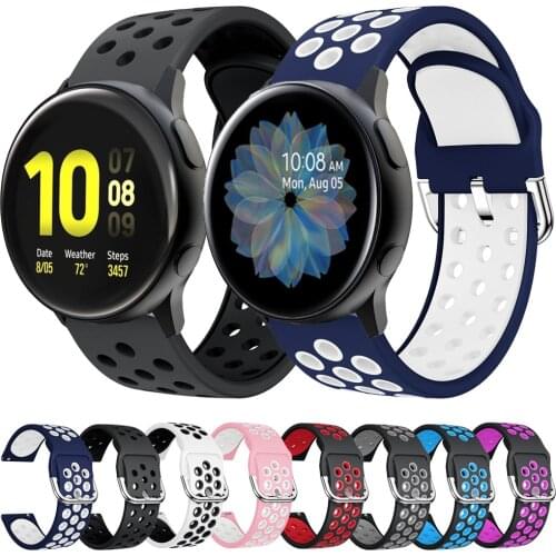 20mm Silicone Watch Band for Huawei Watch GT2 42mm Soft Sport Bracelet Strap for Samsung Galaxy 42mm Active2 Gear S2 wristband