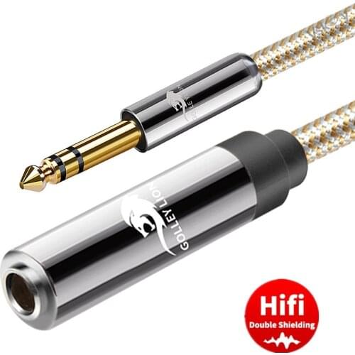 1/4 Inch TRS 6.35mm Male to Female Audio Extension Cable for Guitar Amplifier Studio Monitors Headphone Stereo Extender Cords