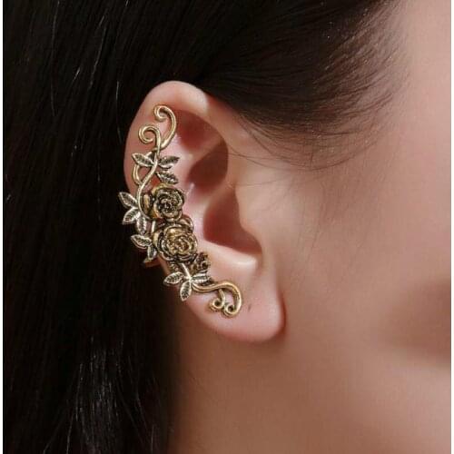 Vintage Carved Clip Earrings Painless Ear Bone Clip Earrings For Women Rose Geometric Ear Clip Earing Temperament Earings A2026