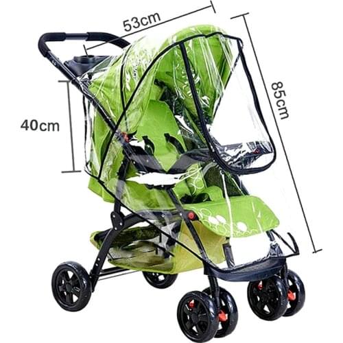Waterproof rain cover for baby stroller accessories Transparent Windproof raincoat for baby cart Zipper opens Baby Carriages