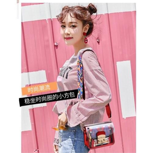 Ladies Bag 2020 New Korean Version Ladies PU Small Bag Fashion Printing Jelly Shoulder Bag Transparent Bag Messenger Bag Female