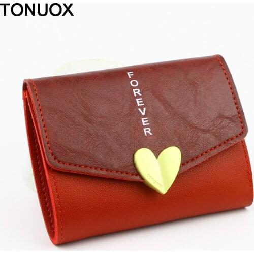Women Short Wallets Lady Purses Clutch Coin Purse Soft Leather Woman Heart Wallet Card ID Holders Notecase Money Bags Burses