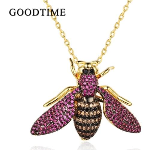 High Quality Retro Bee Insect Rhinestone Pendants Necklaces for Women Clothes Accessories Fashion Bee Pin Jewelry Christmas gift