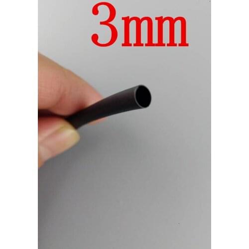 1 Meter/lot 2:1 Black 3mm Diameter Heat Shrink