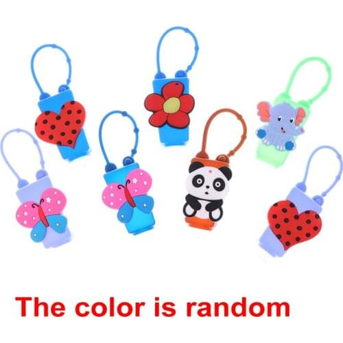 1PCS 30ml Cute Colourful Silicone Mini Hand Sanitizer Holder Travel Portable Gel Holder Hangable Liquid Dispenser Containers