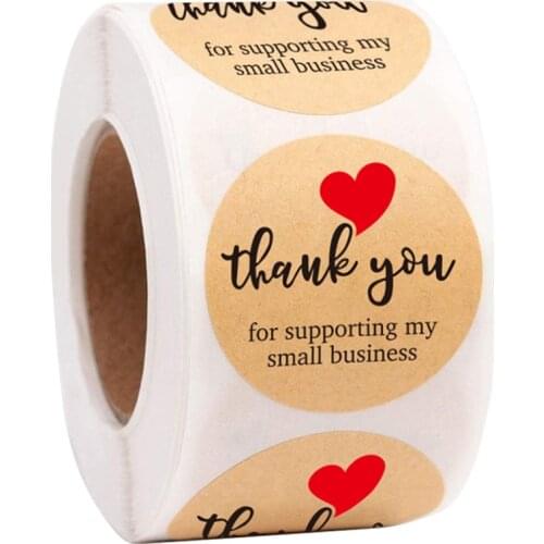 100-500pcs Thank You For Supporting My Small Business Stickers Seal Labels For Christmas Gift Decoration Business Sticker