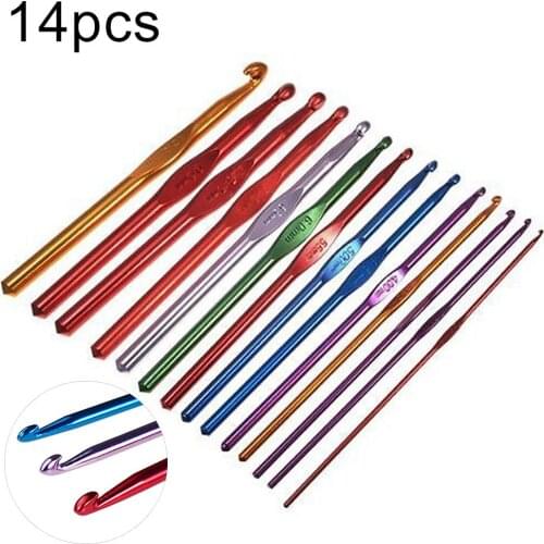 14Pcs Sweater Scarf DIY Crafts Crochet Hooks Knitting Sewing Needles Tool Set Shoemaker Tool