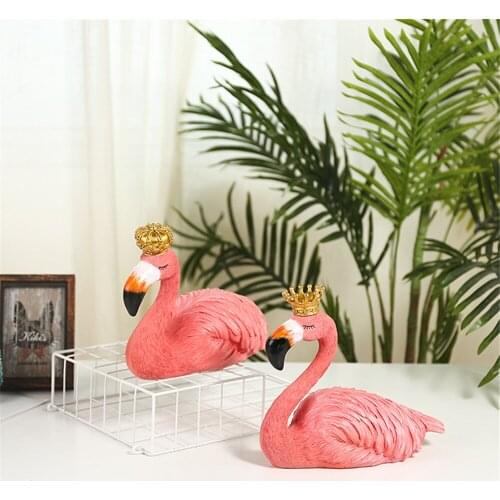 2020 Flamingo Craft Resin Furnishing Articles Pastoral Home Decoration Figurines Miniatures Wedding Painting Props Girl Gift