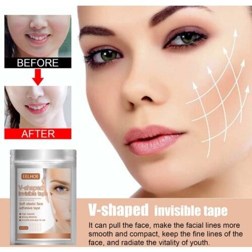40pcs Thin Face Lift Up Anti-Aging Chin Tape Adhesive Face-lift Sticker Invisible V-Shape Face Paste Instant Slimming Face Mask