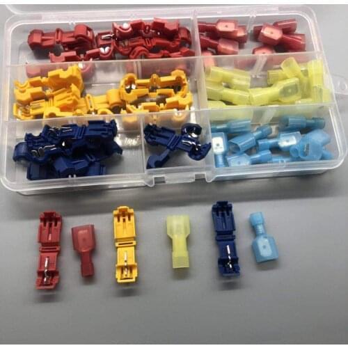 60pcs wire clip box set T-type break free clamp combination quick connection terminal set