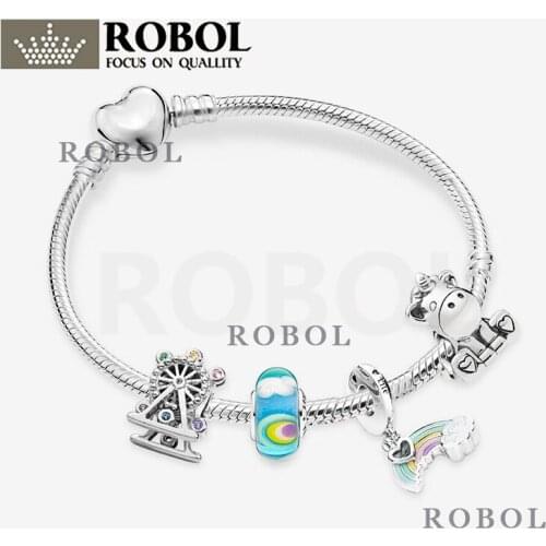 High-quality Boutique 925 Sterling Silver Bracelet Accessories, New Exquisite Jewelry, Rainbow Style, Romantic and Beautiful
