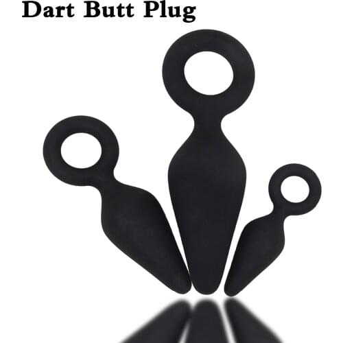 ORISSI Beginners Cone Style Anal Sex Toys Silicone Waterproof Butt Plug Handle Ring, Unisex Adult Sex Toys Erotic Sex Products