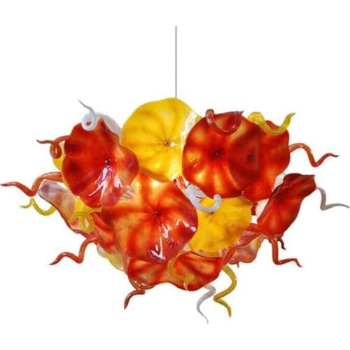 Free Shipping Modern Round Flower Celling Hanging Light LED Murano Glass Chandeliers Living Room Decoration Light Fixtures