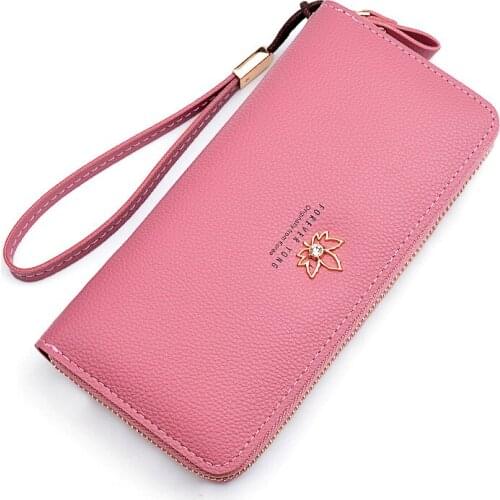 PU Leather Long Wallet Women 6 Color Purses Fashion Coin Purse Card Holder Wallets Female High Quality Clutch Mobile Phone Bag