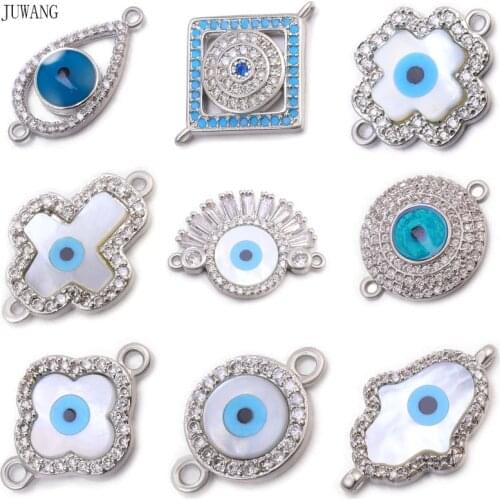 JUWANG Handmade DIY Bracelet Charm Jewelry Accessories Evil Eyes Connectors For Bracelets Necklace Earrings Making Supplies