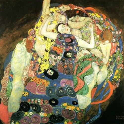 China Top Supplier Wholesale Price Supply High Quality Abstract Impression Gustav Klimt The Virgins Oil Painting On Canvas