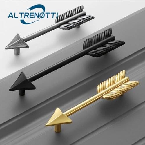 Furniture Cabinet Handle Nordic Arrow Shape Zinc Alloy Door Pull Drawer Wardrobe Kitchen Cupboard Closet Dresser Knob Hardware