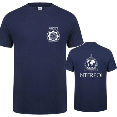 International Police T Shirt Men Interpol T-shirt Short Sleeve Mans Cool Tshirts QR-023