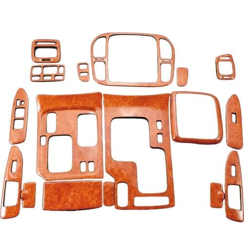 Peach Wood Grain Dash Trim Kits For Toyota Land Cruiser LC100 AT 4500 4700 1998-2002 Car Interior Decor Moulding Strips Stickers
