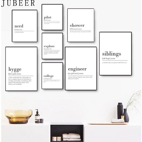 Work Smile Poster Definition Quotes Nordic Posters and Prints Modern Home Decoration Wall Art Pictures Canvas Painting for Room