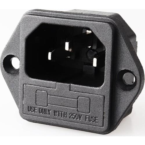 LZ-14-F1-3P C14 ac power socket with single fuse safety two-in-one socket fixed with ear screw