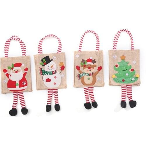 Christmas Gift Fabric Santa Claus Bag Gift Kids Candy Holders Snowman Pocket Xmas Decoration For Christmas Tree Ornaments