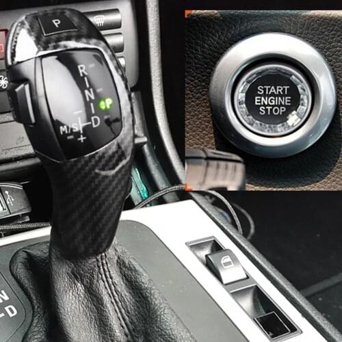 50% Hot Sales E Chassis Faux Crystal Button Carbon Pattern LED Shift Knob for BMW 5 Series E60