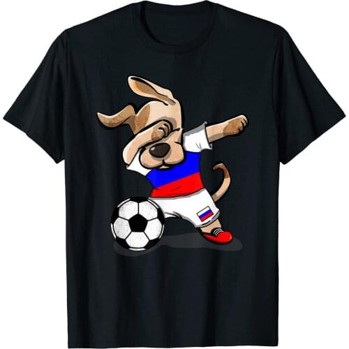 Russia Jersey Dog Dabbing Soccer Shirt Russian Football T-Shirt. Summer Cotton O-Neck Short Sleeve Mens T Shirt New S-3XL
