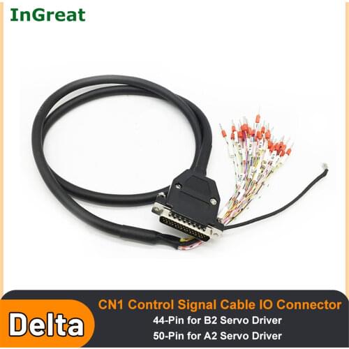 Delta B2 series Servo Driver CN1 Control Signal Cable 44-Pin IO Connector Servo connect with PLC Control Cable 1m/3m/5m