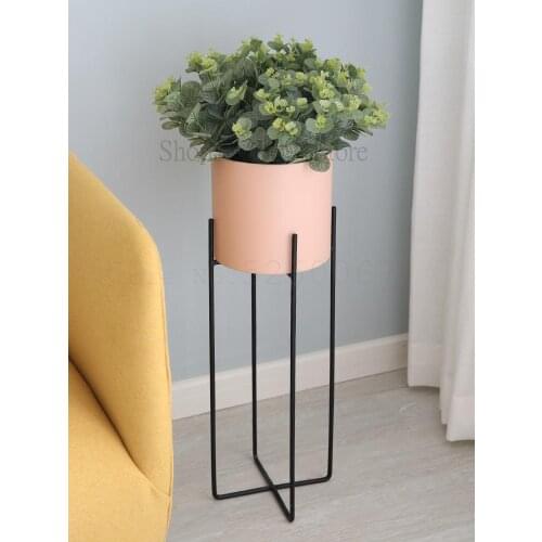 Nordic wrought iron green flower shelf living room decoration balcony flower shelf simple indoor plant floor flower pot rack