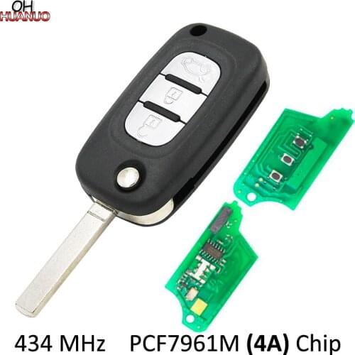 Folding Remote Key 3 Buttons 433MHZ With PCF7961M 4A Chip For Renault Symbol Megane 3 Captur Kadjar 2013-2017