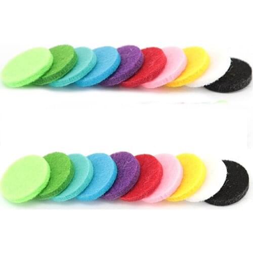 Mixed 10 Style Colorful 22.3mm Round Essential Oils Diffuser Pendant Necklace Locket Pads Perfume Aroma Locket Replacement Pads