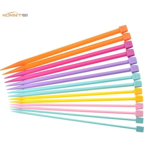 KOKNIT 7Size 25cm Length Knitting Needles Single Pointed 4.0mm-10.0mm Yarn Weave Knitting Needles DIY Knitted Tool for Scarf