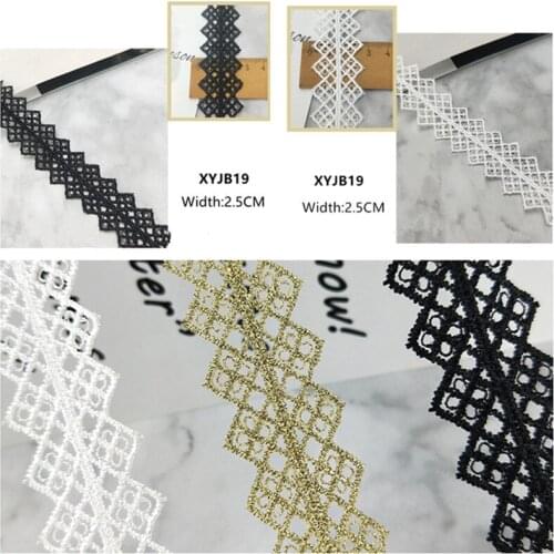 Zsbszc lolita skirt decorative BLACK WHITE lace trim collar curtain craft 2 yards Width 1.2-3.3CM sewn lace trim XYJB