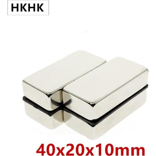 1-10pcs 40x20x10 mm Super Strong Sheet Rare Earth Magnet Thickness 10mm Block Rectangular Neodymium Magnets 40mm x 20mm x 10mm