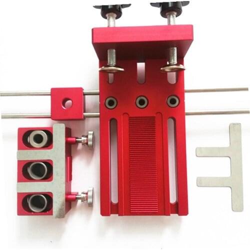 1SET NEW Dowelling Jig for Furniture Fast Connecting Cam Fitting 3 In 1 Woodworking Drill Guide Kit Locator Aluminium Alloy