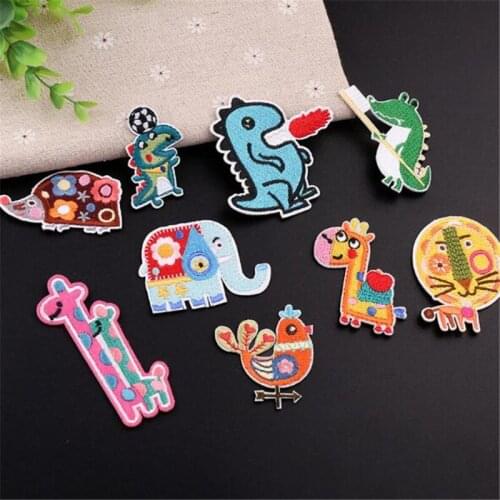 10Pcs Small Cute cartoon Applique Clothing Embroidery Patch Fabric Sticker Iron On Patch Craft Sewing Repair Embroidered BD0414