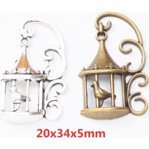 15 pieces of animal birdcage pendants bronze bracelet necklace handmade jewelry making wholesale DIY accessories 8426
