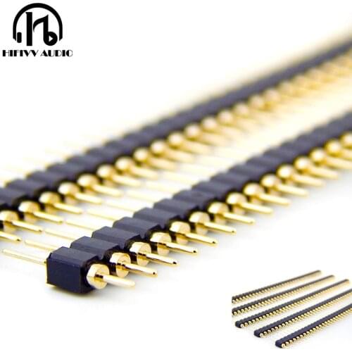 40 pins Gold plating pure copper single-row needle of amplifier PCB 40-Pin 2.54mm insertion round needle for OP AMP IC chip